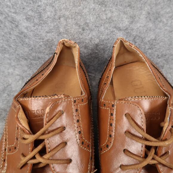 Guess Shoes Mens 10 Wingtip Oxfords Derby Brown Classic Event Formal Lace Up - Picture 3 of 12
